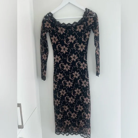 chinese dress ladies Forever Yours Lace Long Sleeve Skater Dress